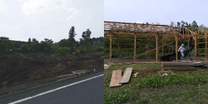八戸市南郷案件Ｂ区画、小屋解体及び造成開始